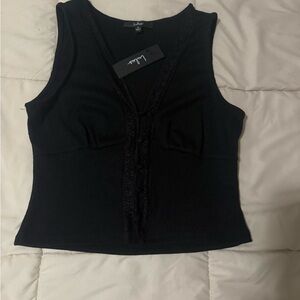 Lulu's Elegant Black Tank Top